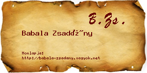 Babala Zsadány névjegykártya